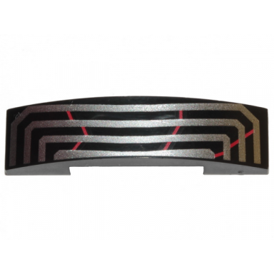 black slope curved 4 x 1 x 2 3 double with red scratches and silver angular lines pattern brickheadz kylo ren mask top