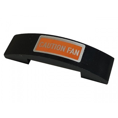 black slope curved 4 x 1 x 2 3 double with silver caution fan with border on orange background pattern sticker - set 10265