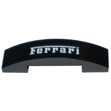 black slope curved 4 x 1 x 2 3 double with white ferrari pattern