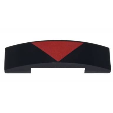 black slope curved 4 x 1 x 2 3 double with red triangle pattern
