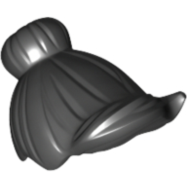 minifigure hair female with top knot bun and forelock