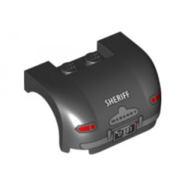 black vehicle mudguard 3 x 4 x 1 2 3 curved with back with taillights bumper mercury on trunk handle and sheriff pattern