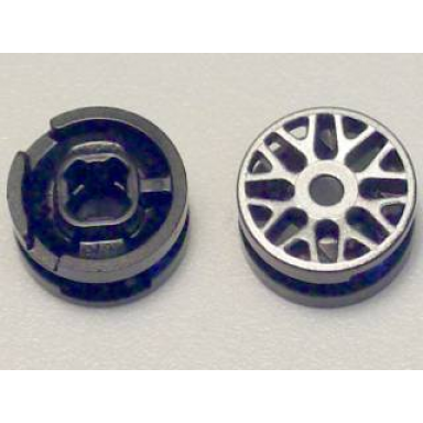 wheel 11mm d x 6mm with 8 y spokes with silver outline pattern