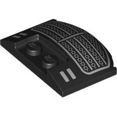 black wedge 3 x 4 x 2 3 triple curved with silver grille and headlights pattern