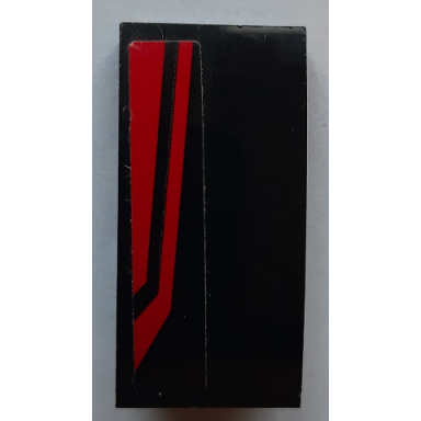 black slope curved 4 x 2 with red and black stripes pattern sticker - set 60131