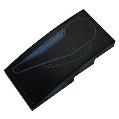 black slope curved 4 x 2 with metal plates and rivets pattern model left side sticker - set 76160