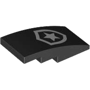 black slope curved 4 x 2 with silver police star badge logo pattern