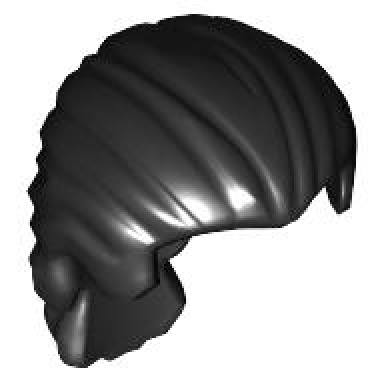 minifigure hair swept back with short ponytail