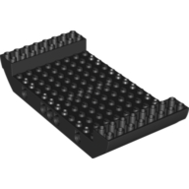 black boat hull large middle 8 x 16 x 2 1 3 with 5 holes