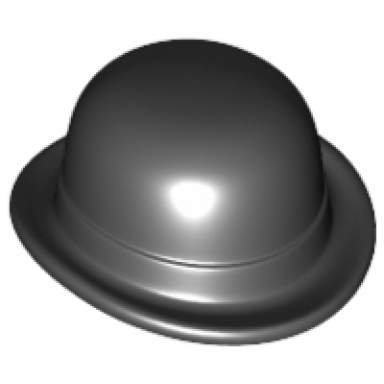black minifigure headgear hat bowler