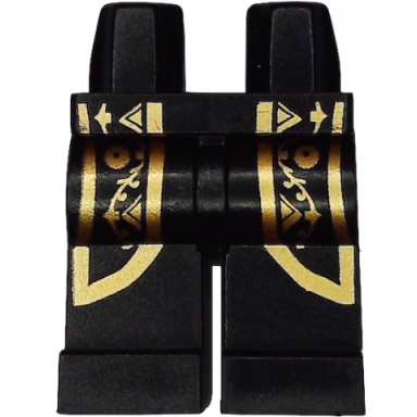 black hips and legs with gold coattails pattern