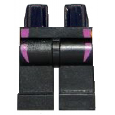 black hips and legs with dark pink wetsuit lines pattern