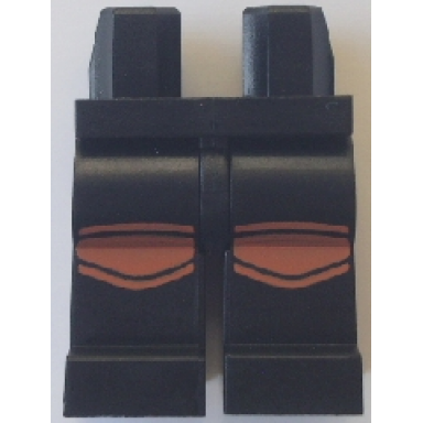 black hips and legs with reddish brown knee pads pattern