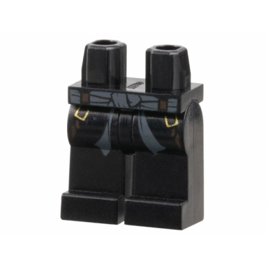 black hips and legs with dark bluish gray sash dark brown straps with gold buckles pattern