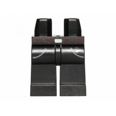 black hips and legs with brown belt and gray pockets outline pattern