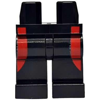 black hips and legs with red wetsuit stripes on sides pattern