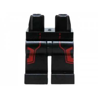 black hips and legs with dark red coattails outline pattern