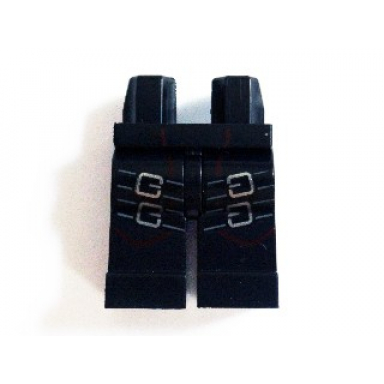 black hips and legs with 4 silver belt buckles and dark red lines pattern arsenal