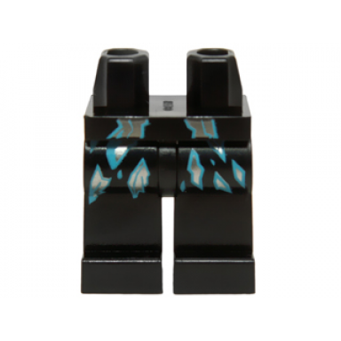 black hips and legs with dark azure and silver shards pattern
