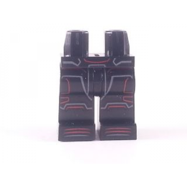 black hips and legs with iron skull silver and red armor pattern