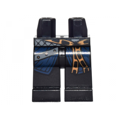 black hips and legs with medium nougat tied belt dark bluish gray strap dark blue long coat pattern