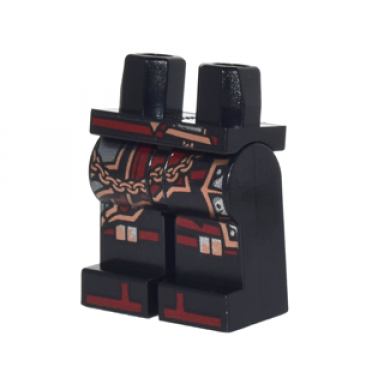 black hips and legs with armor copper chain dark red knee straps and dark red zoris pattern