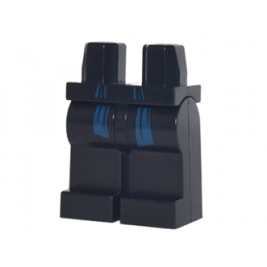 black hips and legs with dark blue sash pattern