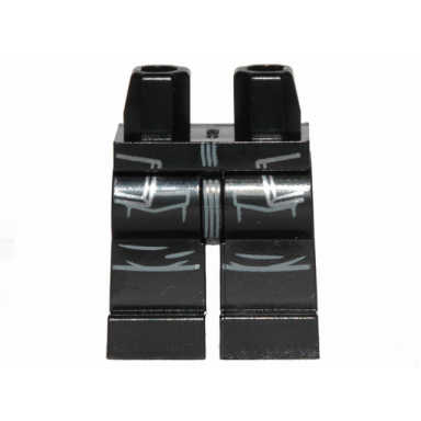 black hips and legs with pockets and knee creased pattern
