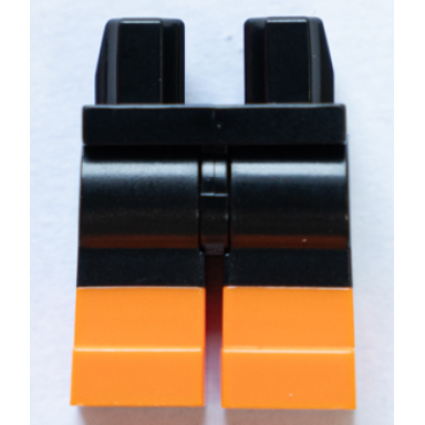 black hips and legs with molded orange lower legs boots pattern