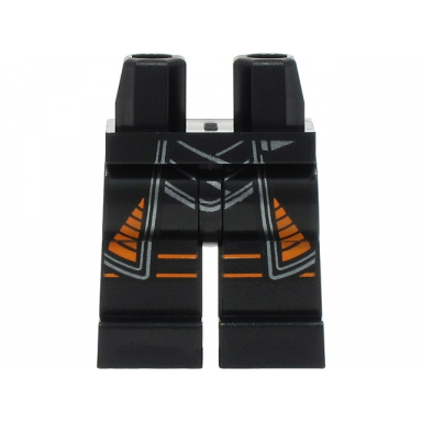 black hips and legs with sw coattails with silver and orange hem knee wrappings pattern