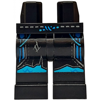 black hips and legs with blue tied belt dark bluish gray stitching and dark azure knees pattern