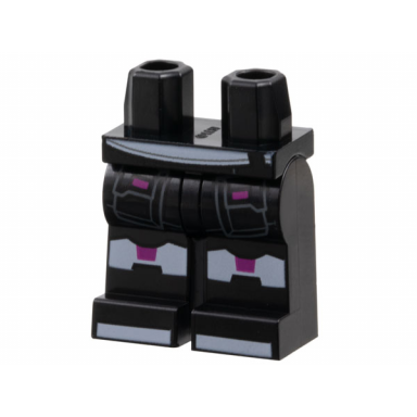 black hips and legs with white sash knees and toes dark bluish gray pouches and magenta trim pattern