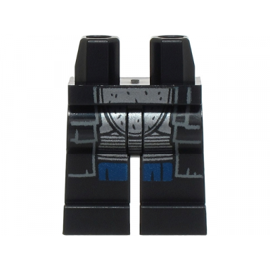 black hips and legs with robe ends dark silver armor and dark blue shirttails pattern