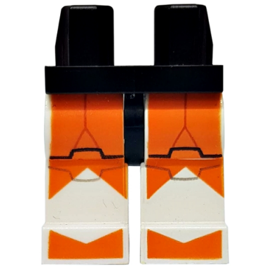 black hips and white legs with sw clone trooper and orange large markings pattern