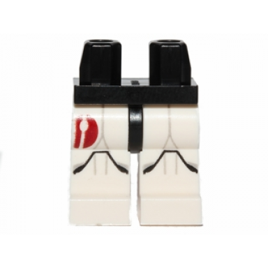 black hips and white legs with sw clone trooper and red emblem on right leg pattern