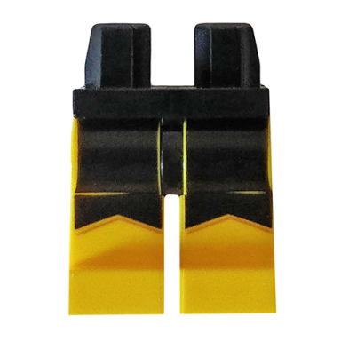 black hips and yellow legs with black scalloped panels pattern