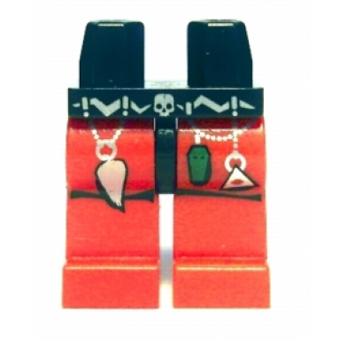 black hips and red legs with fantasy era wizard pattern