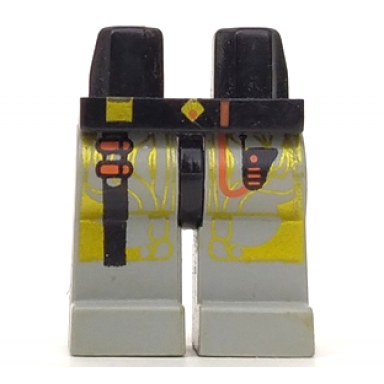 black hips and light gray legs with space ufo gold circuitry pattern