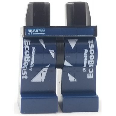 black hips and dark blue legs with sparco logo and powered by ecoboost with white triangles pattern