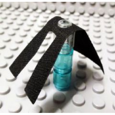 black minifigure robe cloth split in front - graduation gown