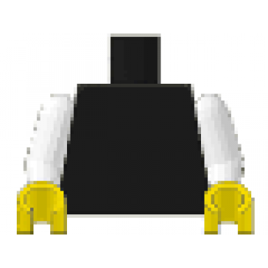 black torso plain white arms yellow hands