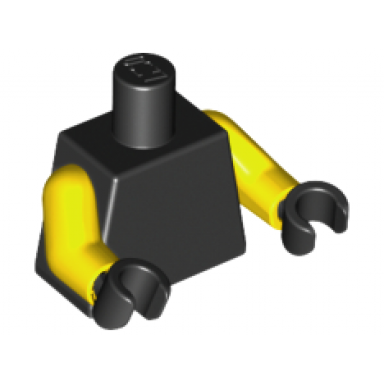 black torso plain yellow arms black hands