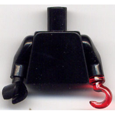 black torso plain black arms black hand right trans-red hook left