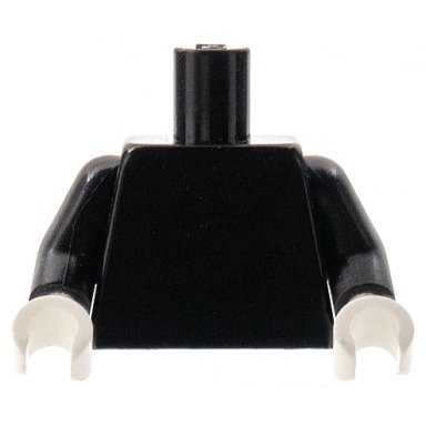 black torso plain black arms white hands