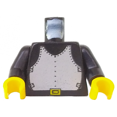 black torso castle silver breastplate armor black belt with yellow buckle pattern black arms yellow hands