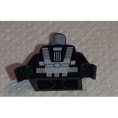 black torso space white harness and chest panel with rivets pattern blacktron i inside with ribs reissue black arms black hands