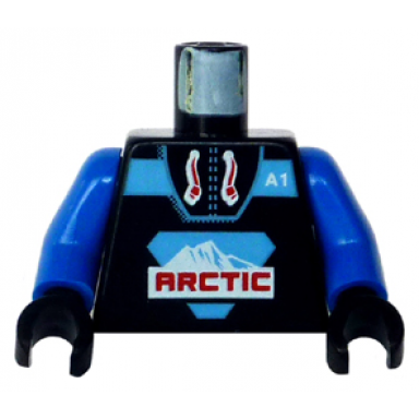 black torso arctic logo large and a1 pattern blue arms black hands