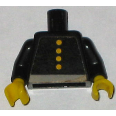 black torso fire uniform four button and gray belt pattern sticker black arms yellow hands