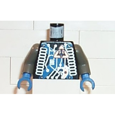 black torso space insectoids blue x with hose on sides pattern dark gray arms blue hands