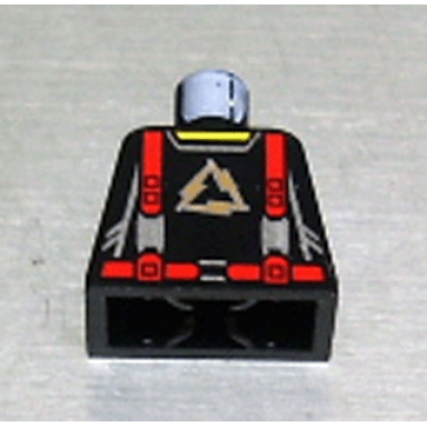 torso alpha team arctic logo black shirt and red straps pattern
